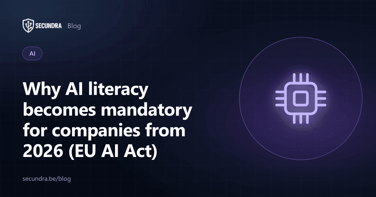 Illustration of a chip, AI literacy and EU AI Act theme