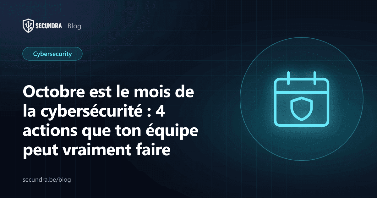 Illustration d'un calendrier avec quatre coches, thème mois de la cybersécurité