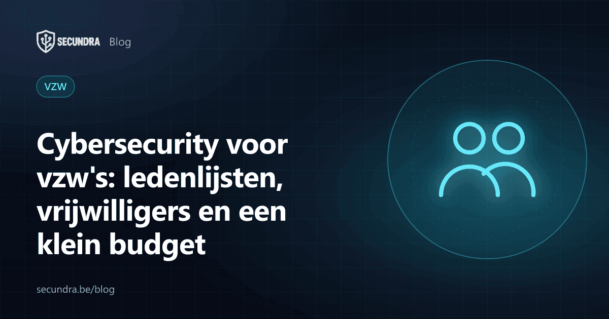 Illustratie van een ledenlijst met hangslot, thema cybersecurity voor vzw's