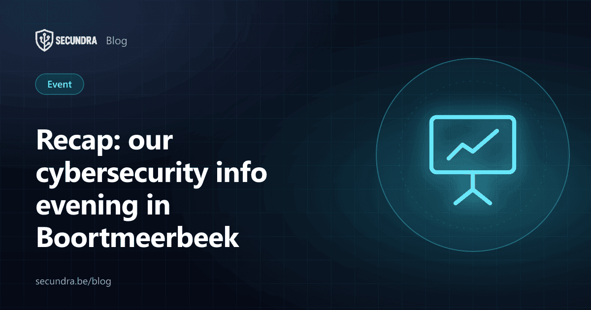 Illustration of a presentation screen, cybersecurity info evening theme
