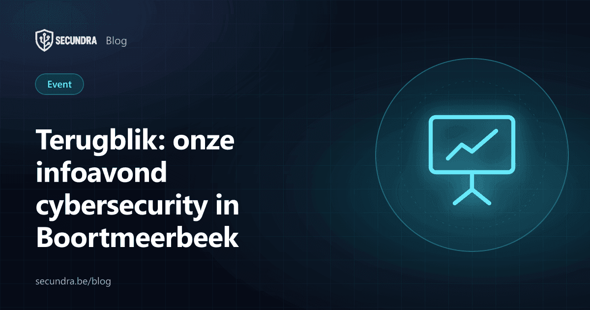 Illustratie van een presentatiescherm, thema infoavond cybersecurity