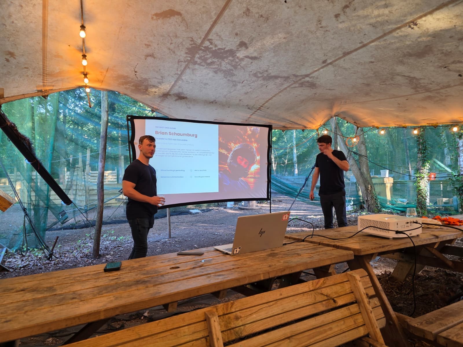 Brian and Ian presenting during our cybersecurity info evening