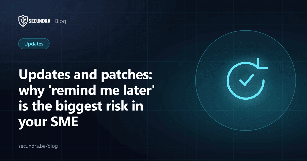Illustration of a shield with a progress bar, updates and patches theme