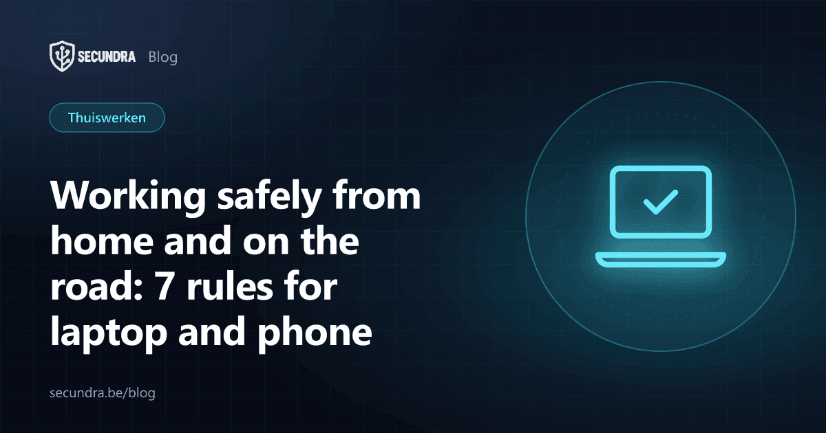 Illustration of a laptop and phone with a padlock, remote work theme